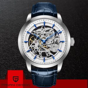 PAGANI DESIGN montre en cuir dor pour hommes mode 2019 automatique m canique squelette tanche bo