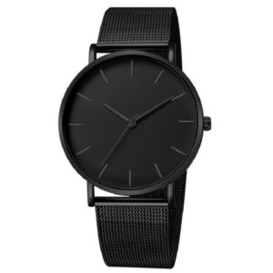 Montre minimaliste pour hommes montre Quartz Ultra fine Simple Business acier inoxydable maille ceinture