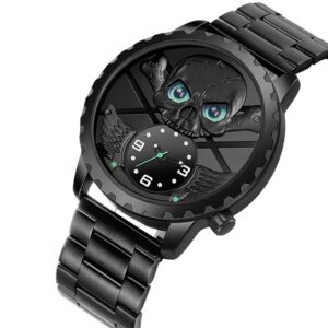 Nouvelle livraison directe Unique SKONE Pirate squelette cr ne Quartz hommes montres de luxe tanche en