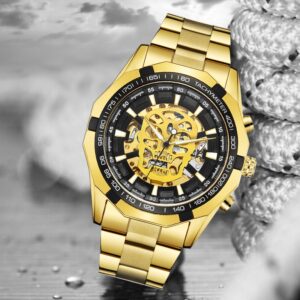 Cr ne montre m canique hommes Design haut marque de luxe dor bracelet en acier inoxydable