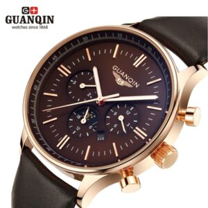 GUANQIN montre bracelet Quartz pour hommes grande marque de luxe nouvelle mode masculine grand cadran montre