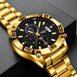 NIBOSI montre de Sport tanche pour hommes nouvelle marque de luxe en acier grand cadran calendrier