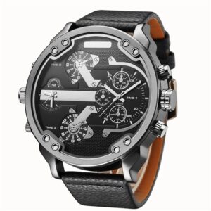 Oulm grandes montres Quartz pour hommes c l bre marque de luxe deux fuseaux horaires Sport