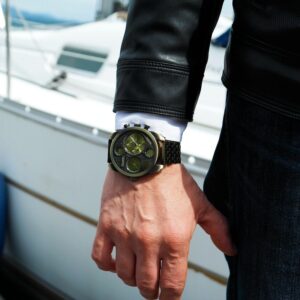 Oulm montres Quartz pour hommes deux zones horaires de marque de luxe d cor es individuellement