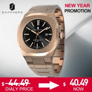 « Elegance Inoxydable: Montre Homme 100M Étanche Luxe » "Elegance Inoxydable: Montre Homme 100M Étanche Luxe"