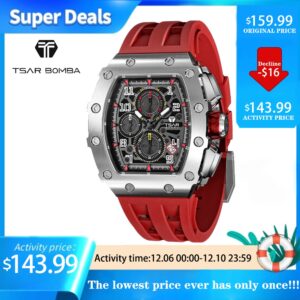 "Fusion TSAR BOMBA: Montre Homme Luxe 50M Étanche. Un look sportif, une qualité exceptionnelle.