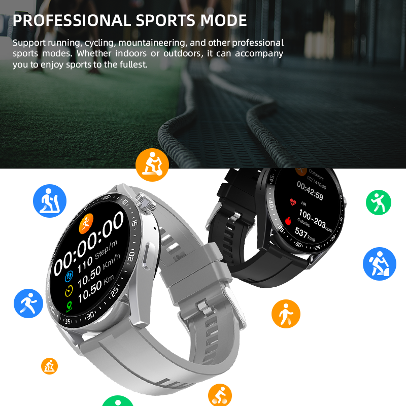 LEMFO HW 3 Pro 2022 Montre intelligente pour homme Mode sport Bluetooth Appel NFC Recharge sans fil Moniteur de santé Contrôle de la musique Assistant vocal AI Surveillance de la santé 1.32 pouces 250 mAh PK GT3 LEMFO HW 3 Pro 2022 Montre intelligente pour homme Mode sport Bluetooth Appel NFC Recharge sans fil Moniteur de santé Contrôle de la musique Assistant vocal AI Surveillance de la santé 1.32 pouces 250 mAh PK GT3 – Image 4