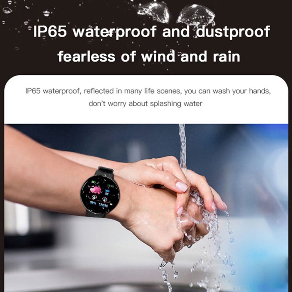 Montre connectée LED D18 pour hommes et femmes, écran tactile, étanche, nouveau, 2022 Montre connectée LED D18 pour hommes et femmes, écran tactile, étanche, nouveau, 2022 – Image 3