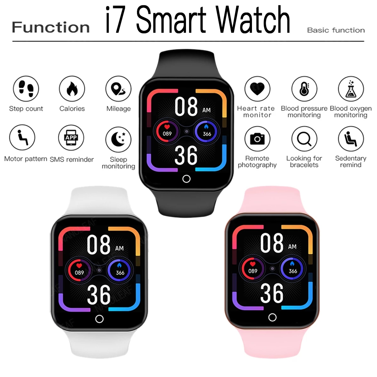 Version de mise à niveau I7 Bluetooth Smartwatch pour hommes femmes 2022 prise en charge de la fréquence cardiaque français Fitness Tracker sport Bracelet intelligent pour Xiaomi IOS livraison gratuite Version de mise à niveau I7 Bluetooth Smartwatch pour hommes femmes 2022 prise en charge de la fréquence cardiaque français Fitness Tracker sport Bracelet intelligent pour Xiaomi IOS livraison gratuite – Image 2