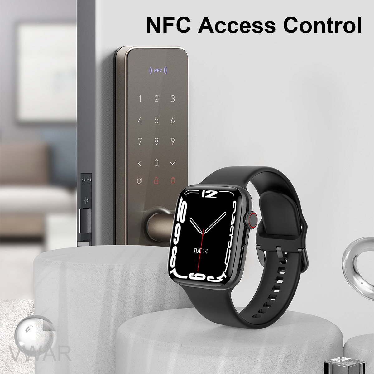 Vwar – montre connectée DT7 MAX série 7 pour IOS et Xiaomi, bracelet électronique, avec écran infini de 1.9 pouces, NFC, GPS, Bluetooth, appel, 45mm, pour hommes femmes Vwar – montre connectée DT7 MAX série 7 pour IOS et Xiaomi, bracelet électronique, avec écran infini de 1.9 pouces, NFC, GPS, Bluetooth, appel, 45mm, pour hommes femmes – Image 3