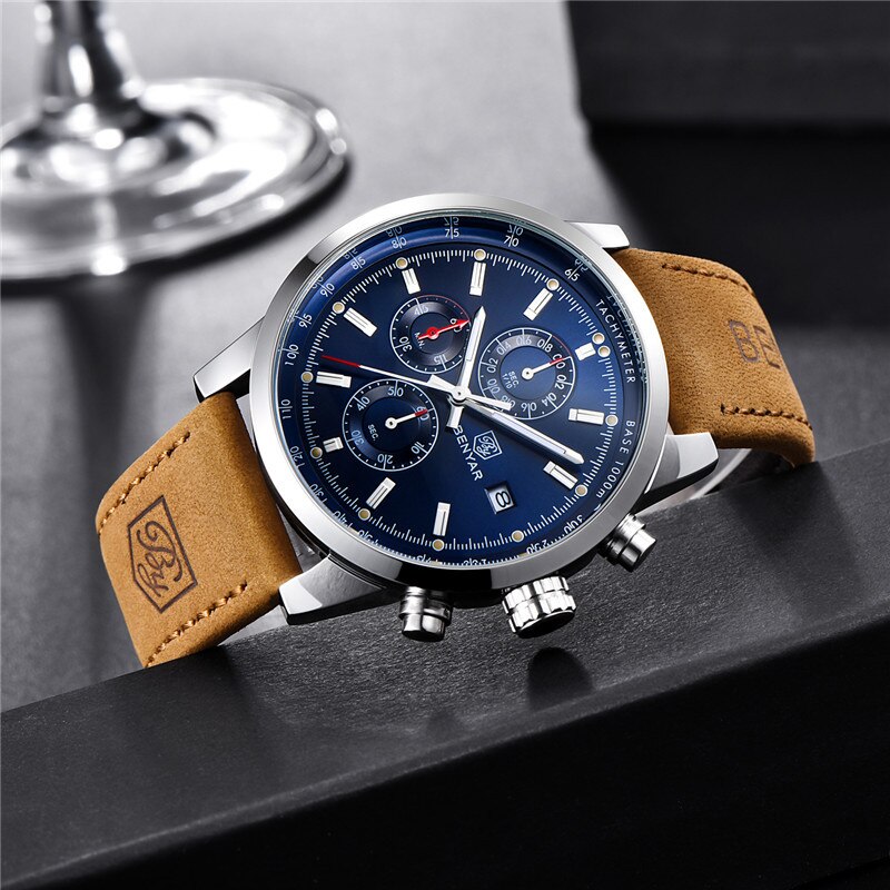 2023 BENYAR : Chrono-Sport. Montre-bracelet luxueux et étanche pour hommes. Quartz, mode chronographe, Sport et originalité. 2023 BENYAR : Chrono-Sport. Montre-bracelet luxueux et étanche pour hommes. Quartz, mode chronographe, Sport et originalité. – Image 4