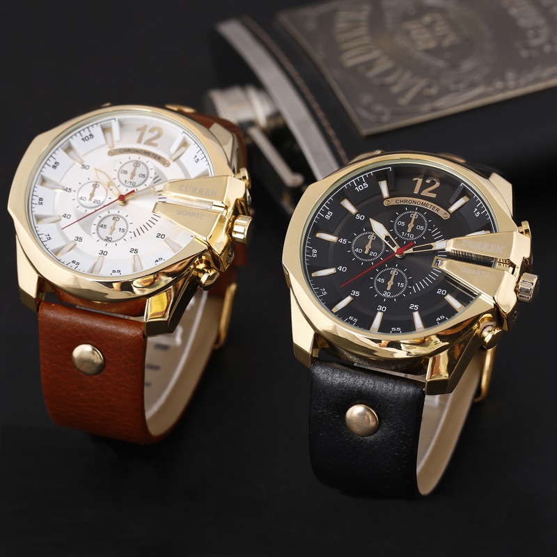 « Eclat d’Or 8176et – Montre-bracelet en cuir pour hommes, luxe et décontracté » "Eclat d'Or 8176et - Montre-bracelet en cuir pour hommes, luxe et décontracté" – Image 4