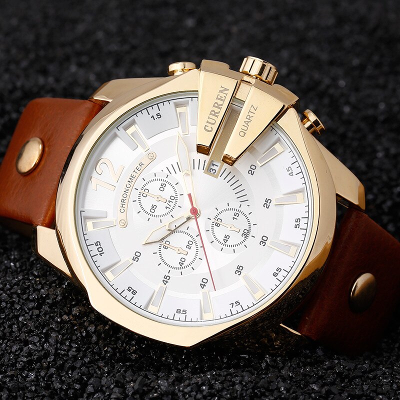 « Eclat d’Or 8176et – Montre-bracelet en cuir pour hommes, luxe et décontracté » "Eclat d'Or 8176et - Montre-bracelet en cuir pour hommes, luxe et décontracté" – Image 5