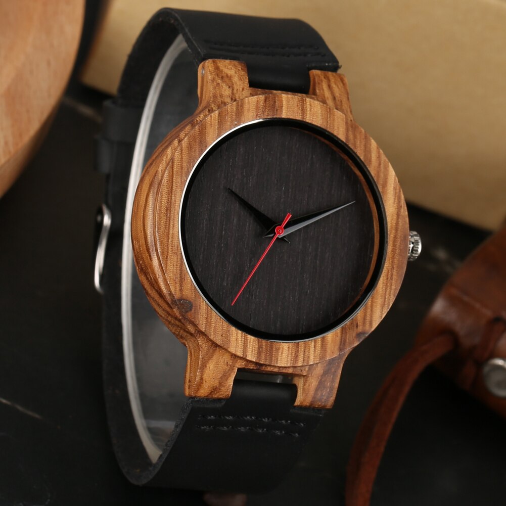 Reloj Cuero: Montre Vintage en bois pour homme, cadran en bambou naturel, cadeau Top! Reloj Cuero: Montre Vintage en bois pour homme, cadran en bambou naturel, cadeau Top! ā Image 3