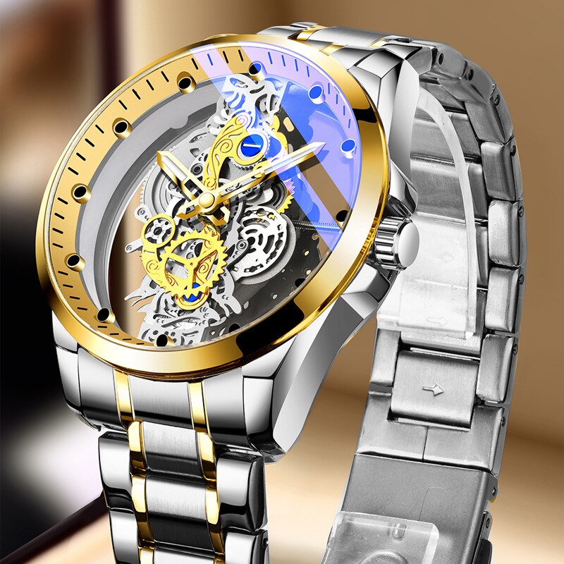 « TimeMaster Tourbillonet: Montre-bracelet automatique pour hommes, en acier inoxydable, à Quartz Non mécanique et à Tourbillonet. "TimeMaster Tourbillonet: Montre-bracelet automatique pour hommes, en acier inoxydable, à Quartz Non mécanique et à Tourbillonet. – Image 4