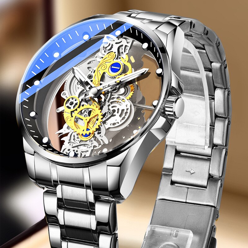 « TimeMaster Tourbillonet: Montre-bracelet automatique pour hommes, en acier inoxydable, à Quartz Non mécanique et à Tourbillonet. "TimeMaster Tourbillonet: Montre-bracelet automatique pour hommes, en acier inoxydable, à Quartz Non mécanique et à Tourbillonet. – Image 5