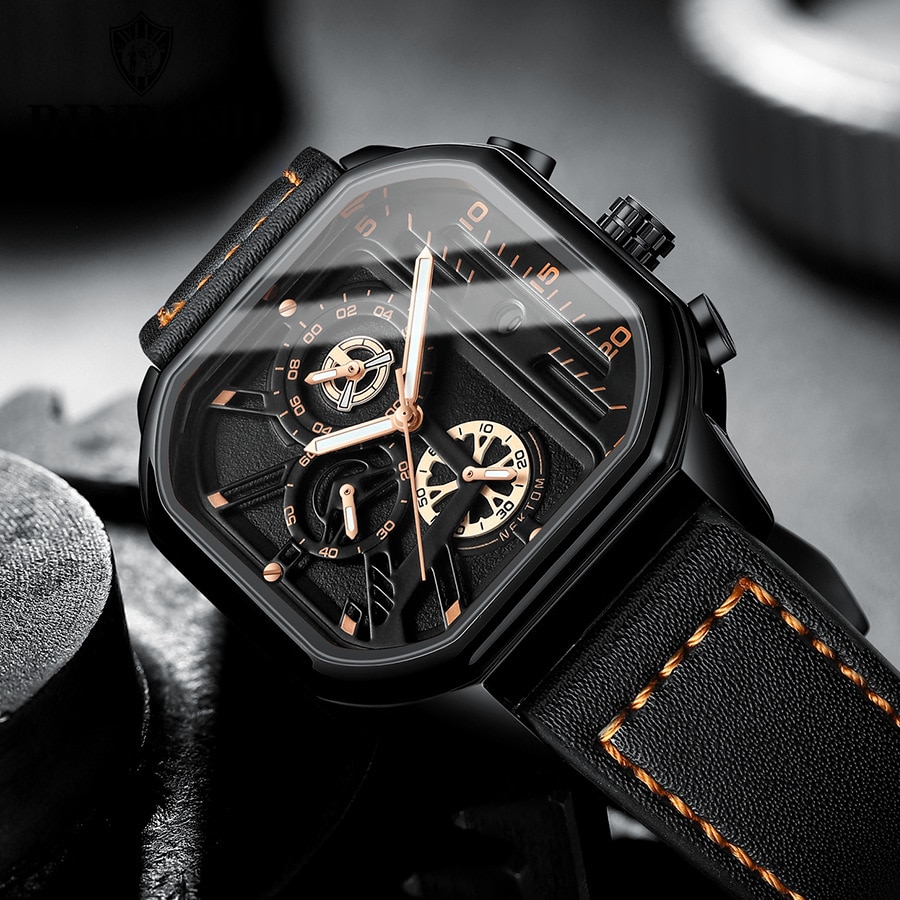« Carré Luxe 2022: Montre-bracelet en cuir pour hommes, chronographe décontracté, mode sport, luxe, business, étanche et date ». "Carré Luxe 2022: Montre-bracelet en cuir pour hommes, chronographe décontracté, mode sport, luxe, business, étanche et date".