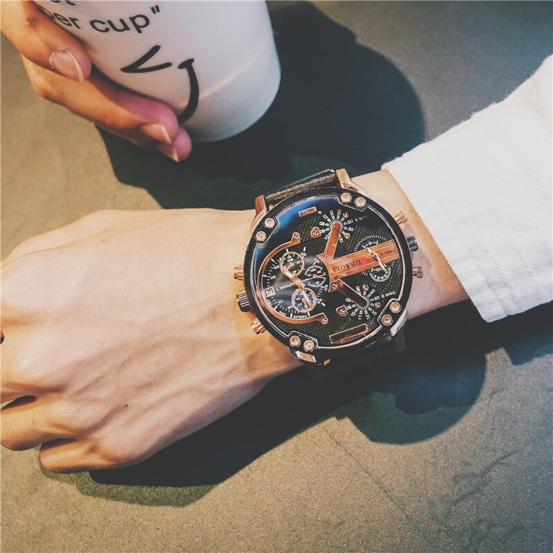 « 2023 Hodinky Relogio Masculino: Montre raffinée en cuir noir et marron pour homme » "2023 Hodinky Relogio Masculino: Montre raffinée en cuir noir et marron pour homme" – Image 2