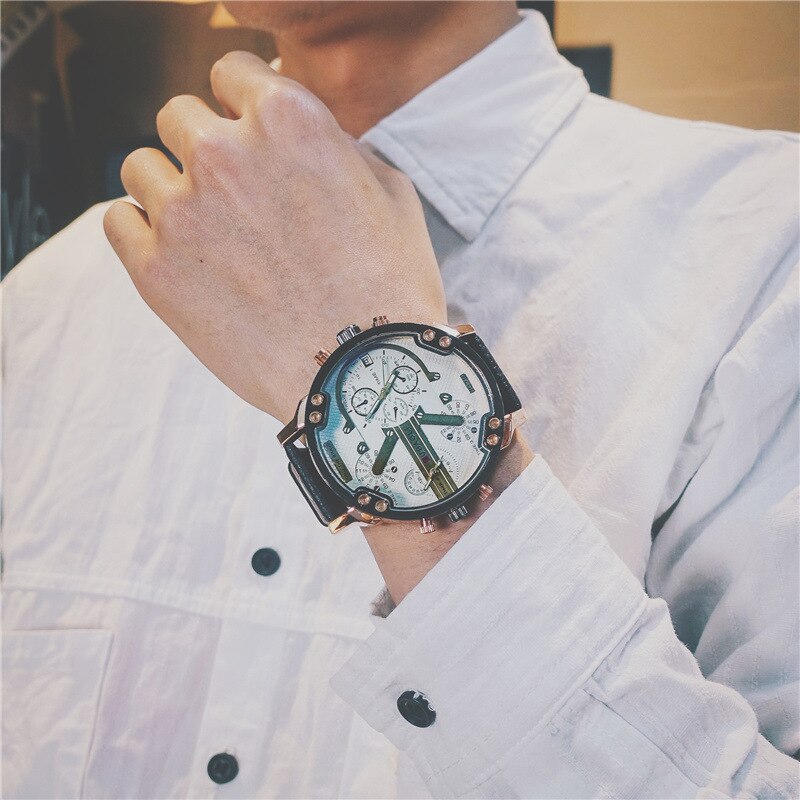 « 2023 Hodinky Relogio Masculino: Montre raffinée en cuir noir et marron pour homme » "2023 Hodinky Relogio Masculino: Montre raffinée en cuir noir et marron pour homme" – Image 4