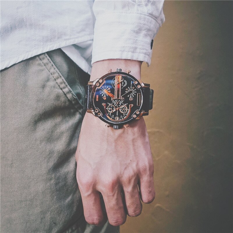 « 2023 Hodinky Relogio Masculino: Montre raffinée en cuir noir et marron pour homme » "2023 Hodinky Relogio Masculino: Montre raffinée en cuir noir et marron pour homme" – Image 5