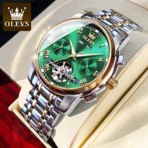 OLEVS Chrono: Montre mécanique luxueuse, classique et élégante pour hommes. OLEVS Chrono: Montre mécanique luxueuse, classique et élégante pour hommes.