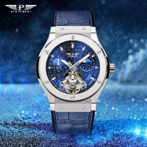 KLOKK : Montre mécanique automatique en cuir de luxe, cadran squelette, étanche et unique. KLOKK : Montre mécanique automatique en cuir de luxe, cadran squelette, étanche et unique.