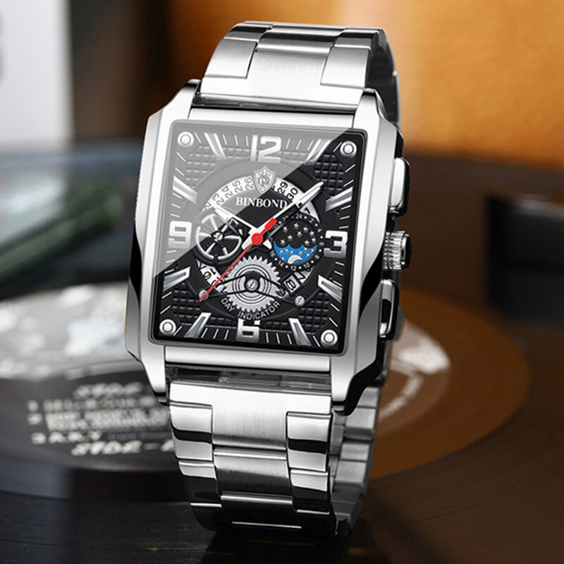 Luxe Royal 2022: Montres pour hommes, grande marque dorée, cadran carré doré. Luxe Royal 2022: Montres pour hommes, grande marque dorée, cadran carré doré. – Image 6