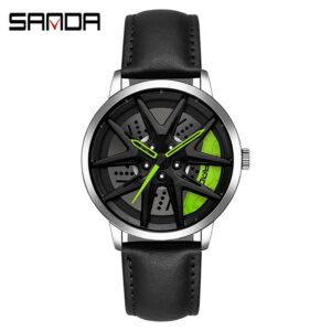 leather-silver-green