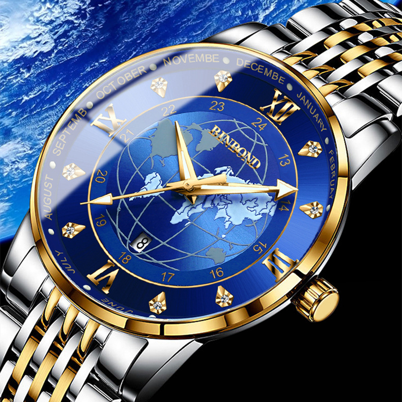 « Atlasic » : Montre-bracelet en acier aux motifs atlas pour homme. "Atlasic" : Montre-bracelet en acier aux motifs atlas pour homme. – Image 2
