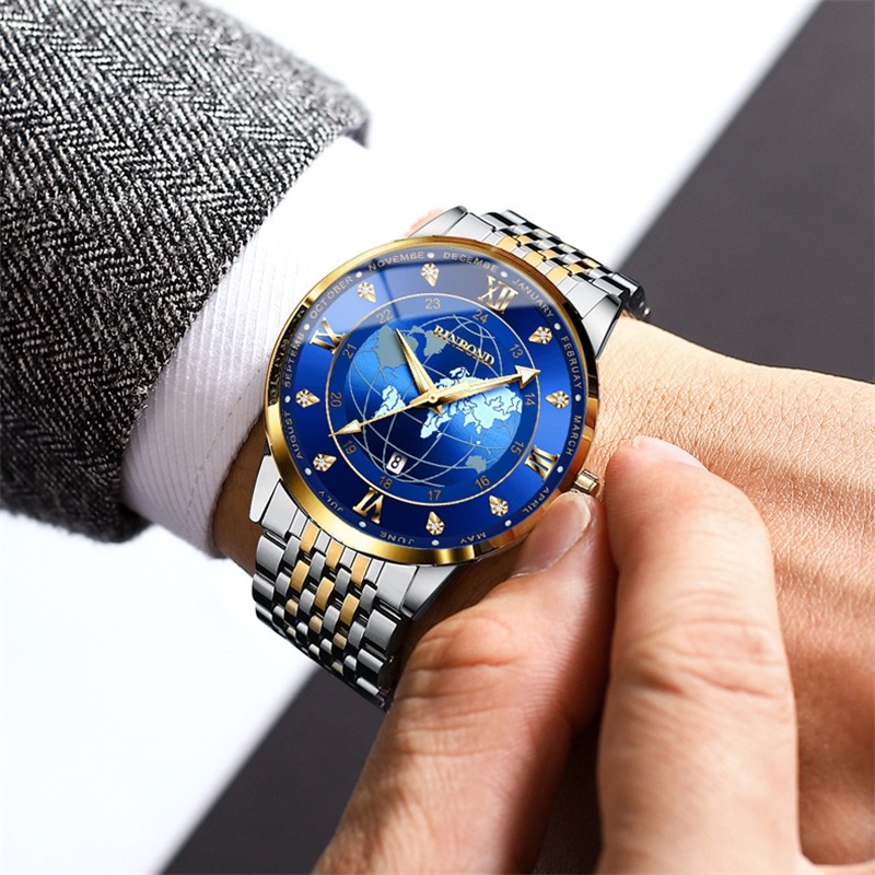 « Atlasic » : Montre-bracelet en acier aux motifs atlas pour homme. "Atlasic" : Montre-bracelet en acier aux motifs atlas pour homme. – Image 3
