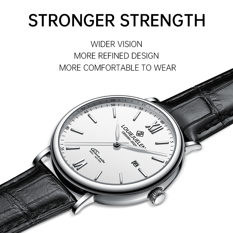 « Titane 2023 » : La montre de luxe en cuir décontractée étanche à 30M. Une pièce unique pour les hommes branchés. "Titane 2023" : La montre de luxe en cuir décontractée étanche à 30M. Une pièce unique pour les hommes branchés. – Image 2