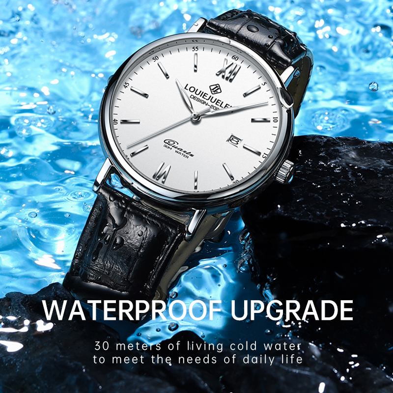 « Titane 2023 » : La montre de luxe en cuir décontractée étanche à 30M. Une pièce unique pour les hommes branchés. "Titane 2023" : La montre de luxe en cuir décontractée étanche à 30M. Une pièce unique pour les hommes branchés. – Image 4