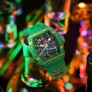 "SaphirClip 50met: Montre Mécanique de Luxe Étanche pour Homme"