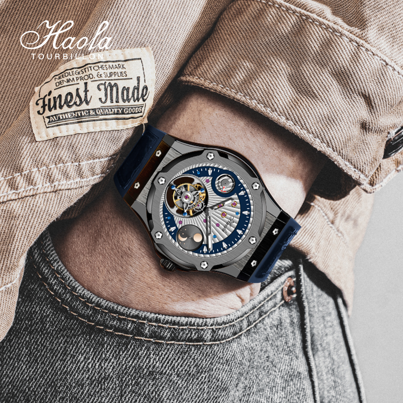 « 1915 ChronoMoon: Montre mécanique tourbillon pour homme, phase de lune, manuel, saphir, vol jour et nuit. » "1915 ChronoMoon: Montre mécanique tourbillon pour homme, phase de lune, manuel, saphir, vol jour et nuit." – Image 5