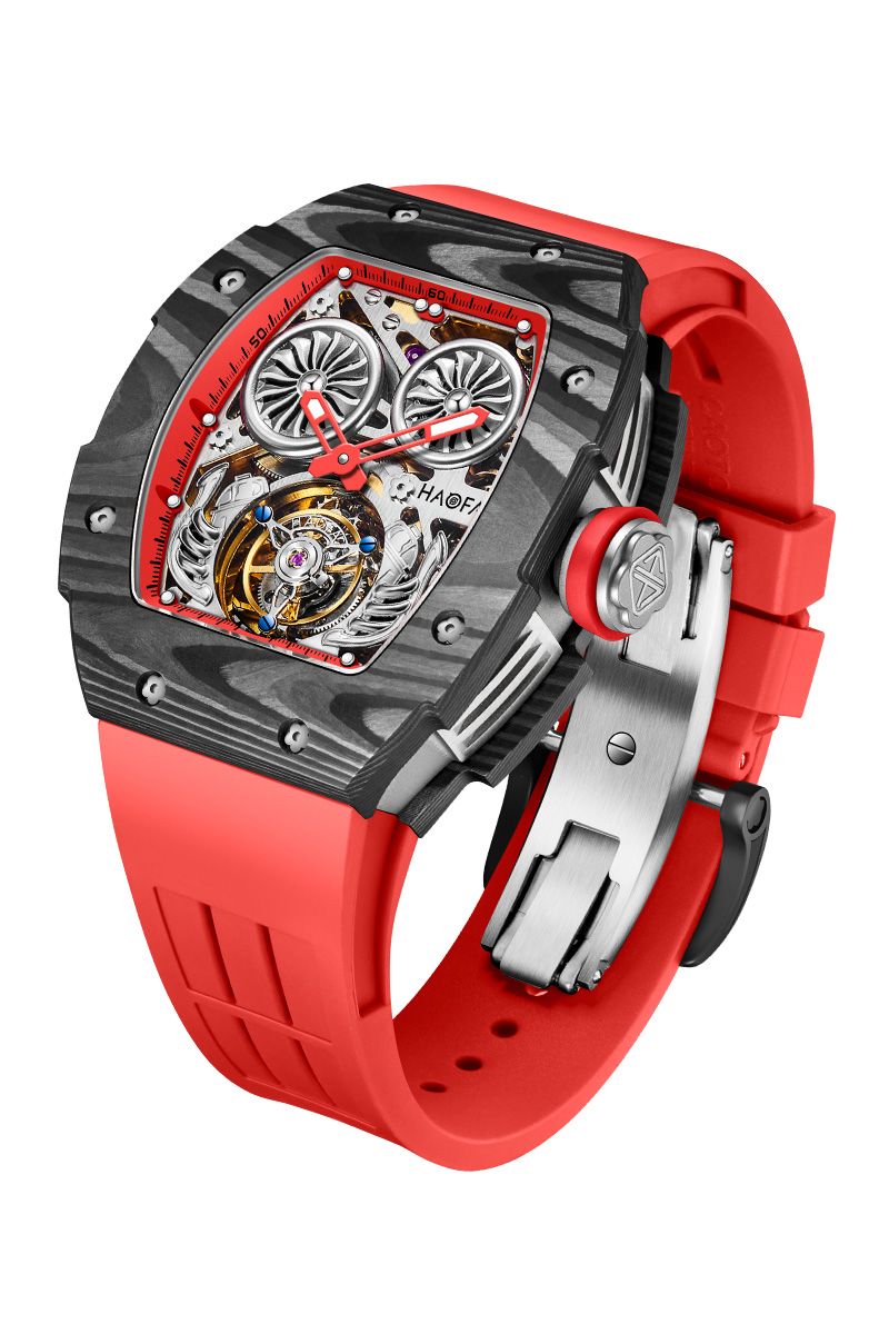 « 1922 Luxury Tourbillon: Montre de Plongeur pour Homme, Saphir, Double Printemps, Fibre de Carbone et Horloge Mécanique ». "1922 Luxury Tourbillon: Montre de Plongeur pour Homme, Saphir, Double Printemps, Fibre de Carbone et Horloge Mécanique". – Image 3