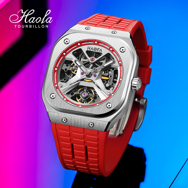 « Squelettor Tourbillon: Montre carrée luxe pour homme! 80h de puissance, saphir automatique et modules de mouvement. 1961et, le summum du luxe. "Squelettor Tourbillon: Montre carrée luxe pour homme! 80h de puissance, saphir automatique et modules de mouvement. 1961et, le summum du luxe. – Image 4