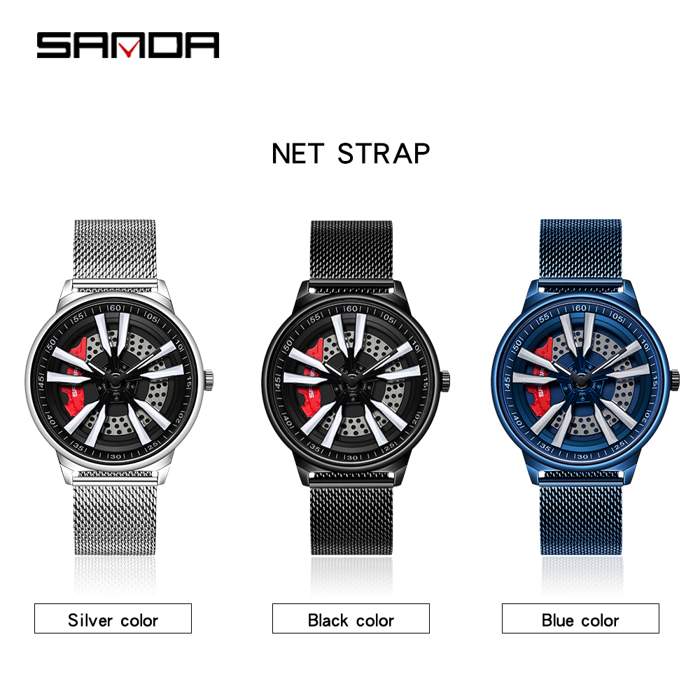 Montre de sport en cuir étanche pour homme, horloge à quartz, roue de jante de voiture de course rotative à 360 °, cadran rotatif, offre spéciale Montre de sport en cuir étanche pour homme, horloge à quartz, roue de jante de voiture de course rotative à 360 °, cadran rotatif, offre spéciale – Image 5