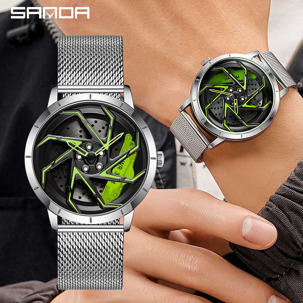 Montre de sport étanche en acier inoxydable pour homme, montre-bracelet à quartz, roue rotative, cadran de jante, résistant à 360, offre spéciale, mode Montre de sport étanche en acier inoxydable pour homme, montre-bracelet à quartz, roue rotative, cadran de jante, résistant à 360, offre spéciale, mode