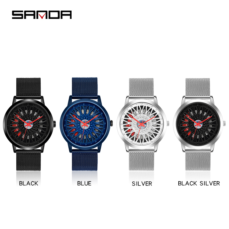 Montre à quartz étanche en acier inoxydable pour homme, super jante de voiture, moyeu, original, vente en gros Montre à quartz étanche en acier inoxydable pour homme, super jante de voiture, moyeu, original, vente en gros – Image 5