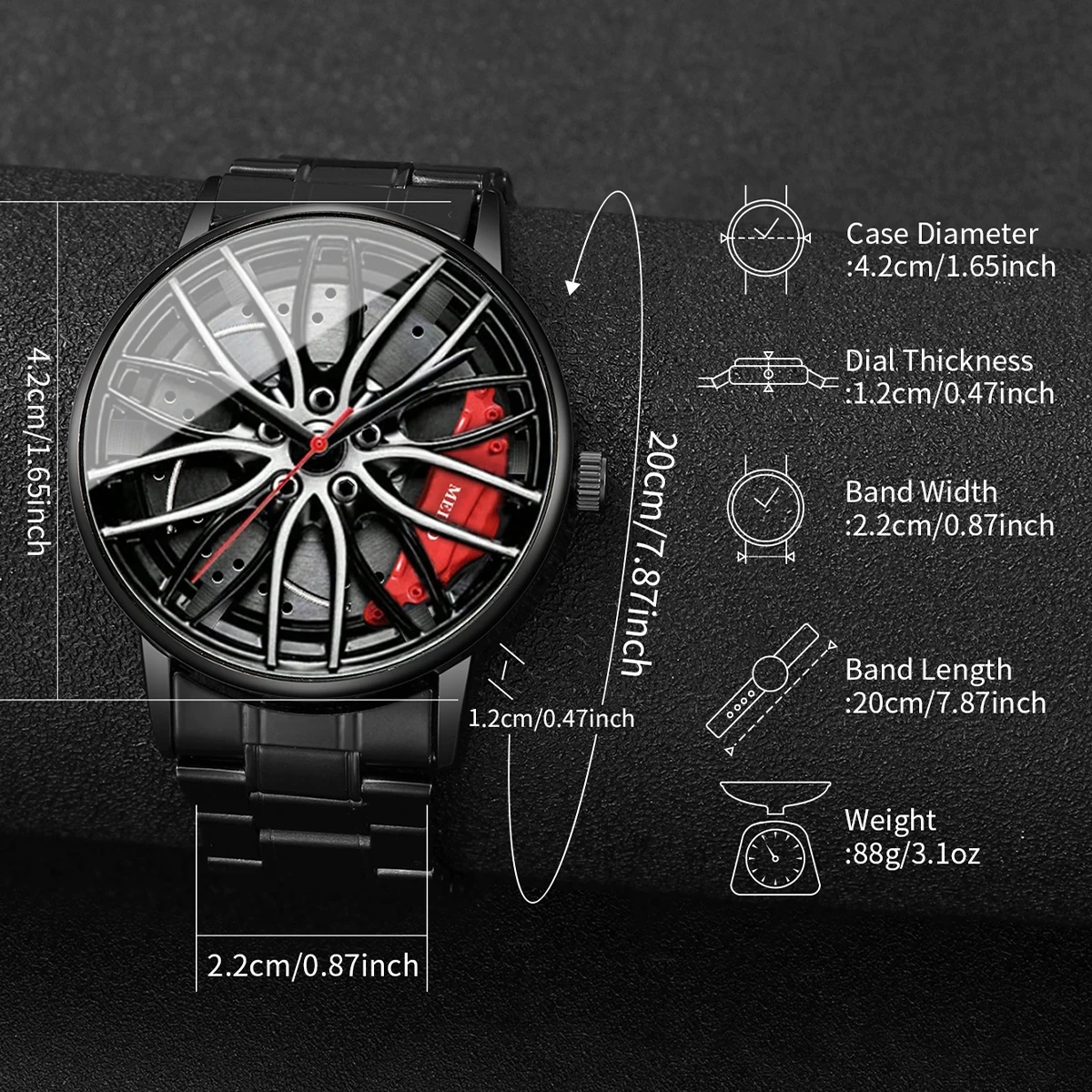 Montre jante de voiture kf Se0cc996e313e492d9e53647619e1ce404