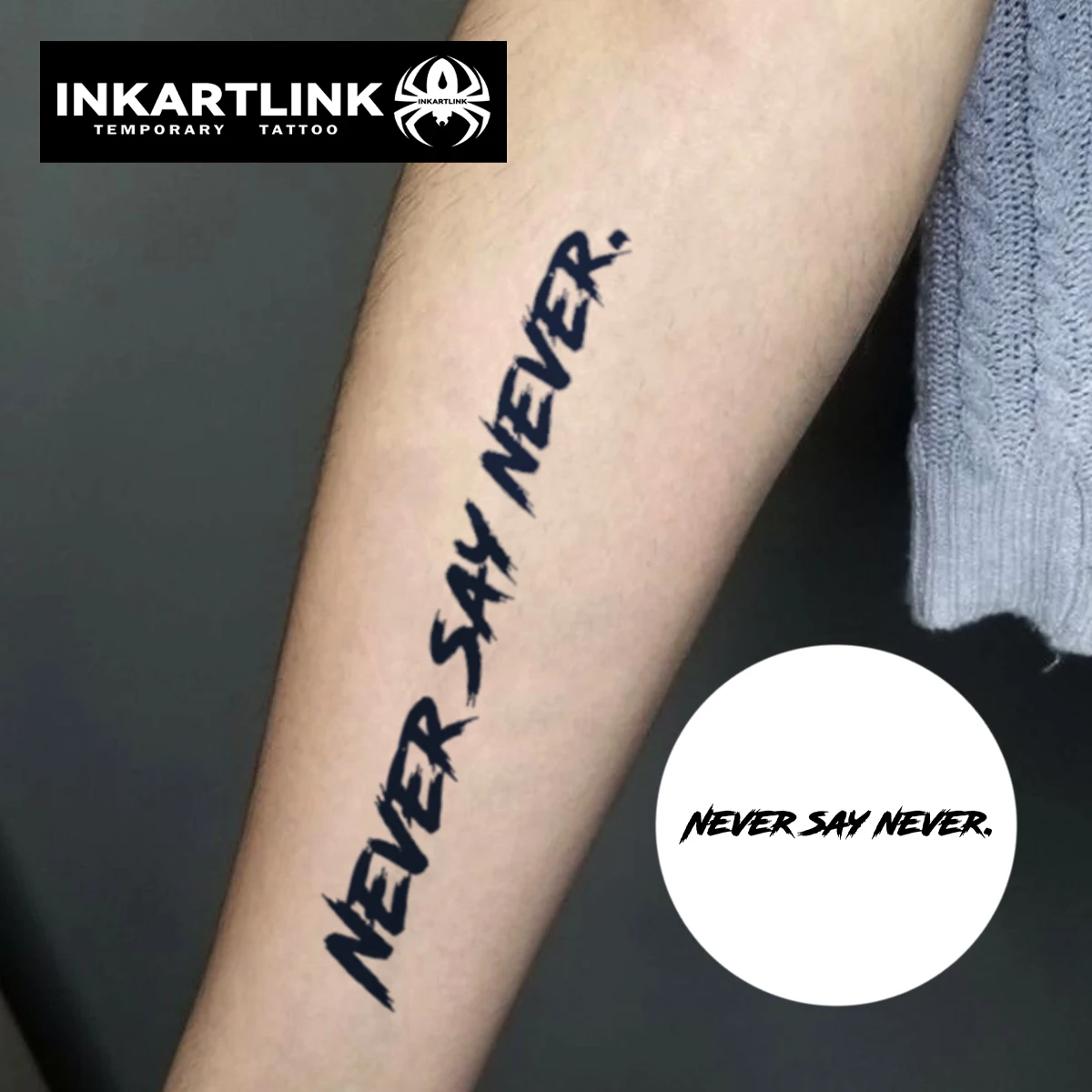 INKARTLINK – autocollants de tatouage anglais inspirants, 1 à 2 semaines, corps de brosse écrit à la main, longue durée kf Aaae618ec53e0456b89bd31a74e4f9298I