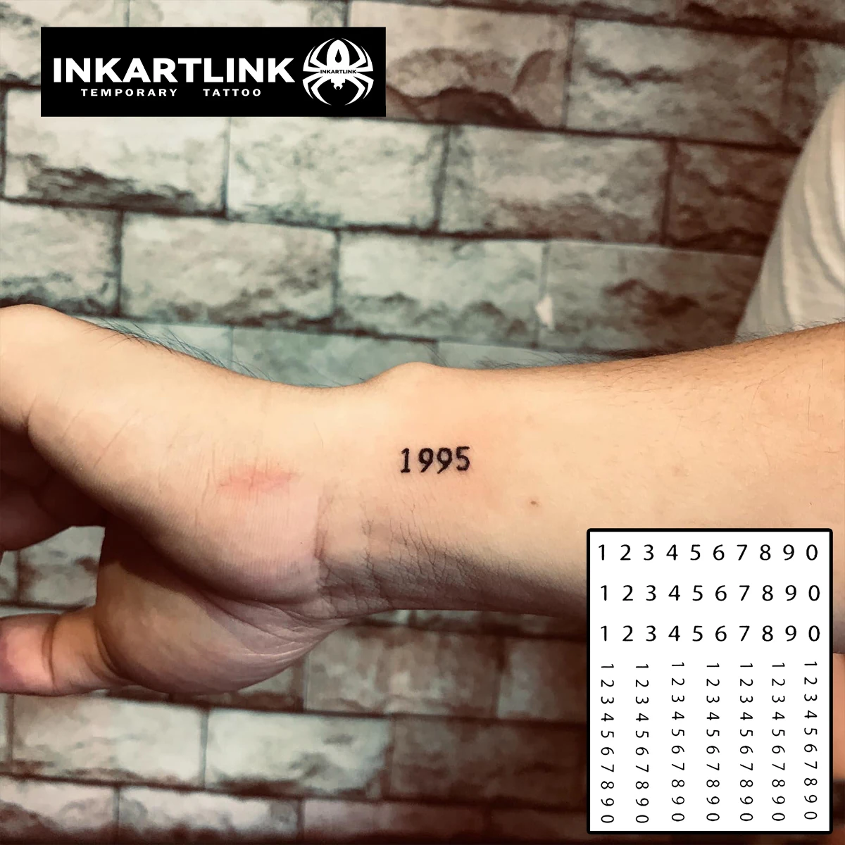 Tatouage temporaire numéro, dure jusqu’à 15 jours, autocollant semi-permanent magique imperméable, nouvelle technologie. kf S7093393a23b0481ca231a885de8291b5f