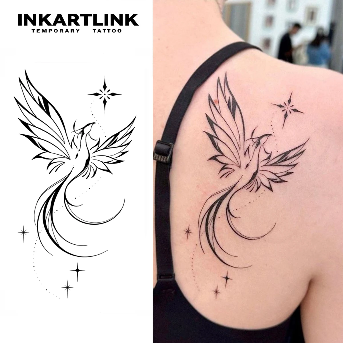 Tatouage temporaire Phoenix, dure jusqu’à 15 jours, autocollant semi-permanent magique imperméable de nouvelle technologie. kf Sa00daa8cd200439988e6a8e876ee8949P