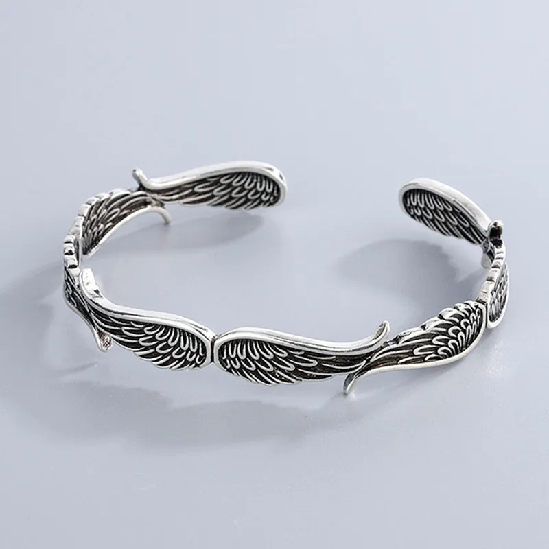 Bracelets ailes d’ange en argent Sterling 925, bijoux rétro thaïlandais, personnalité, ouverture exquise, TYB125, nouvelle mode kf S087351474d344893b4a0618d3e17e628Y