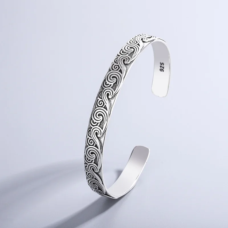 Nouveauté rétro vague Bracelets 925 bijoux en argent Sterling mode Spray personnalité doux nuage ouverture Bracelets TYB116 kf S9ba84ae1239440c3a8033657c9134ce12