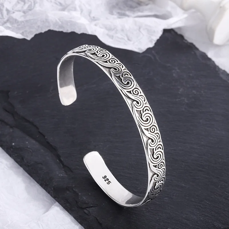 Nouveauté rétro vague Bracelets 925 bijoux en argent Sterling mode Spray personnalité doux nuage ouverture Bracelets TYB116 kf Sb8a0a2a6f1de47f7984f214c119ccab7Y