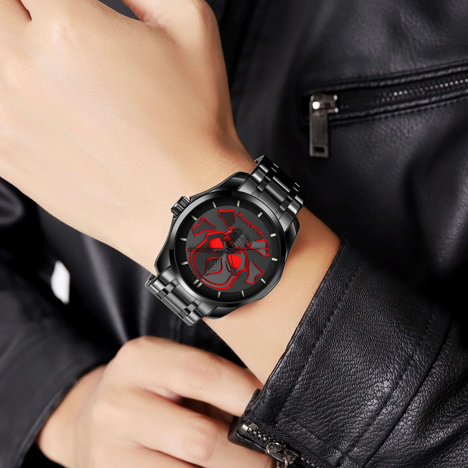SKMEI Skull Pattern Gothic Style Quartz Cool Mens Dark Casual Waterproof Watches Fashion for Heavy Metal Band Wristwatch 9358 - Image 6
